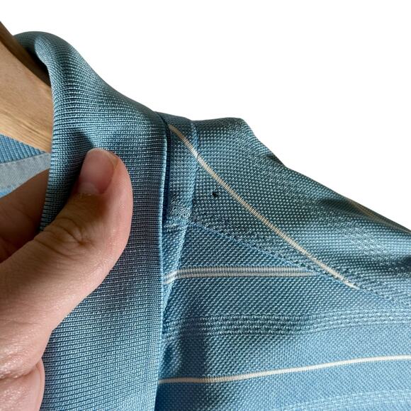 Nike Golf Men's XXL Blue & White Striped Performance Polo Shirt Athleisure READ - Picture 10 of 10